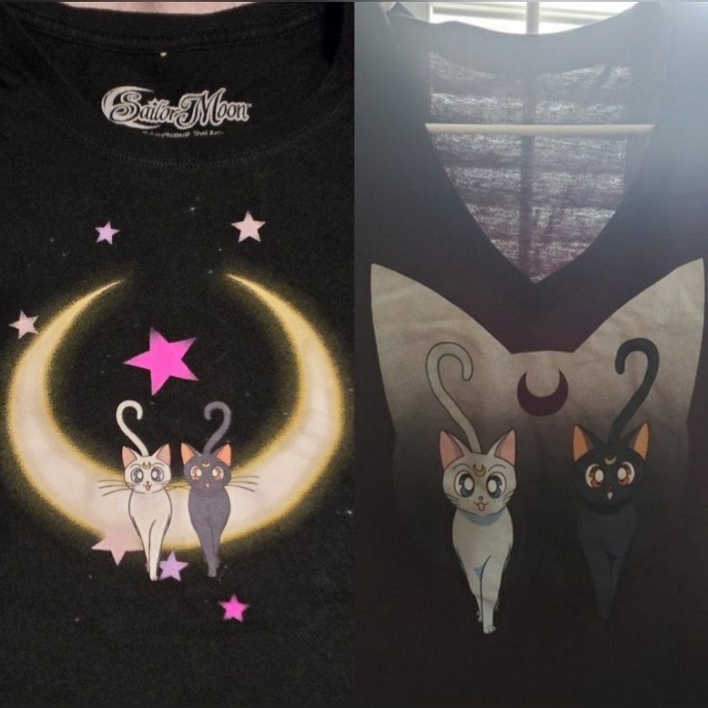Sailor Moon Luna & Artemis t-shirts x2